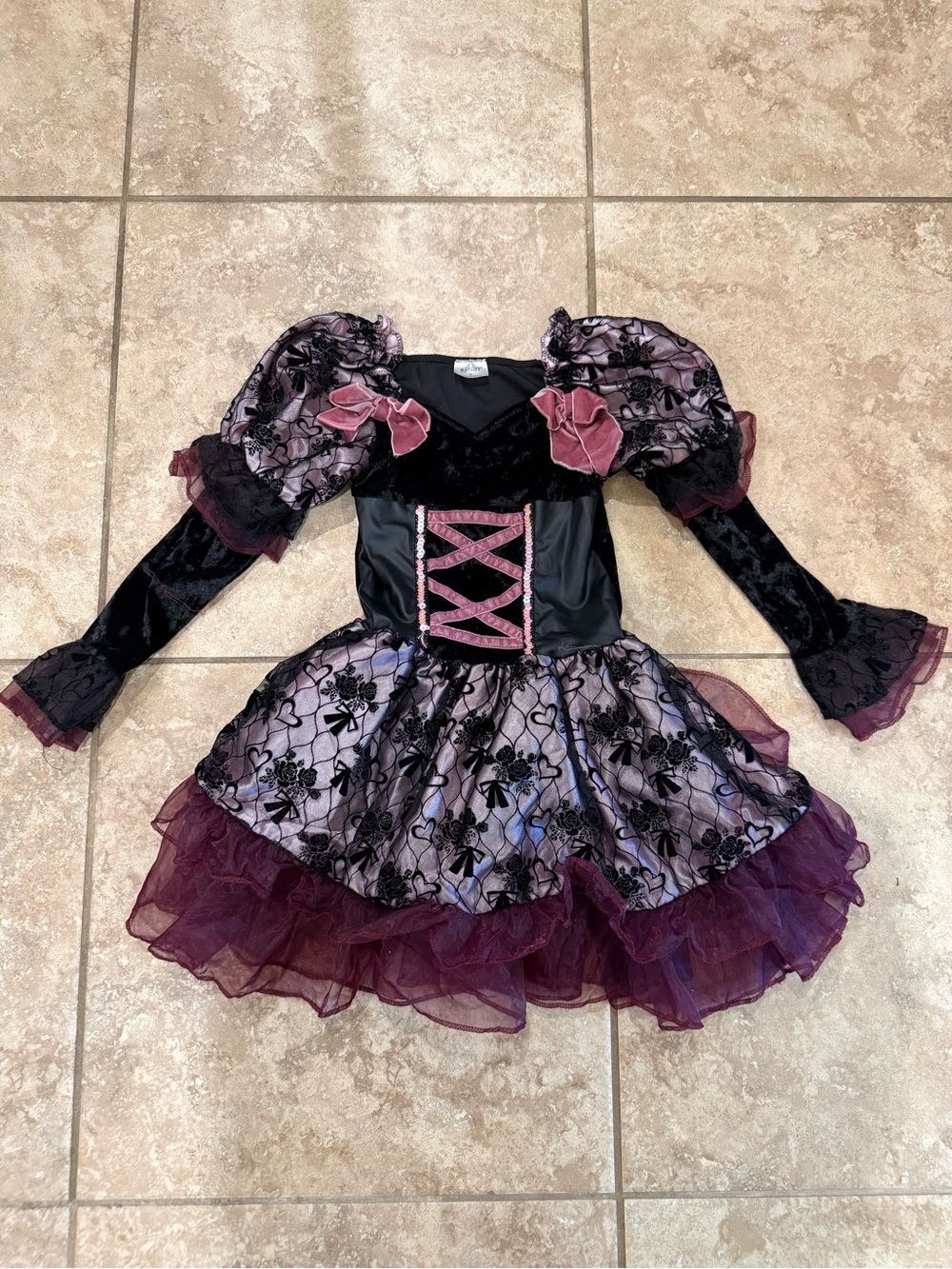 Spirit Halloween Girls Dark Rose Gothic Doll Costume